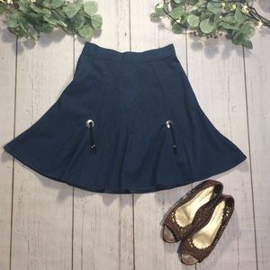 Vintage Circle T Western Cowgirl Denim Skirt w/ Cabuchons
